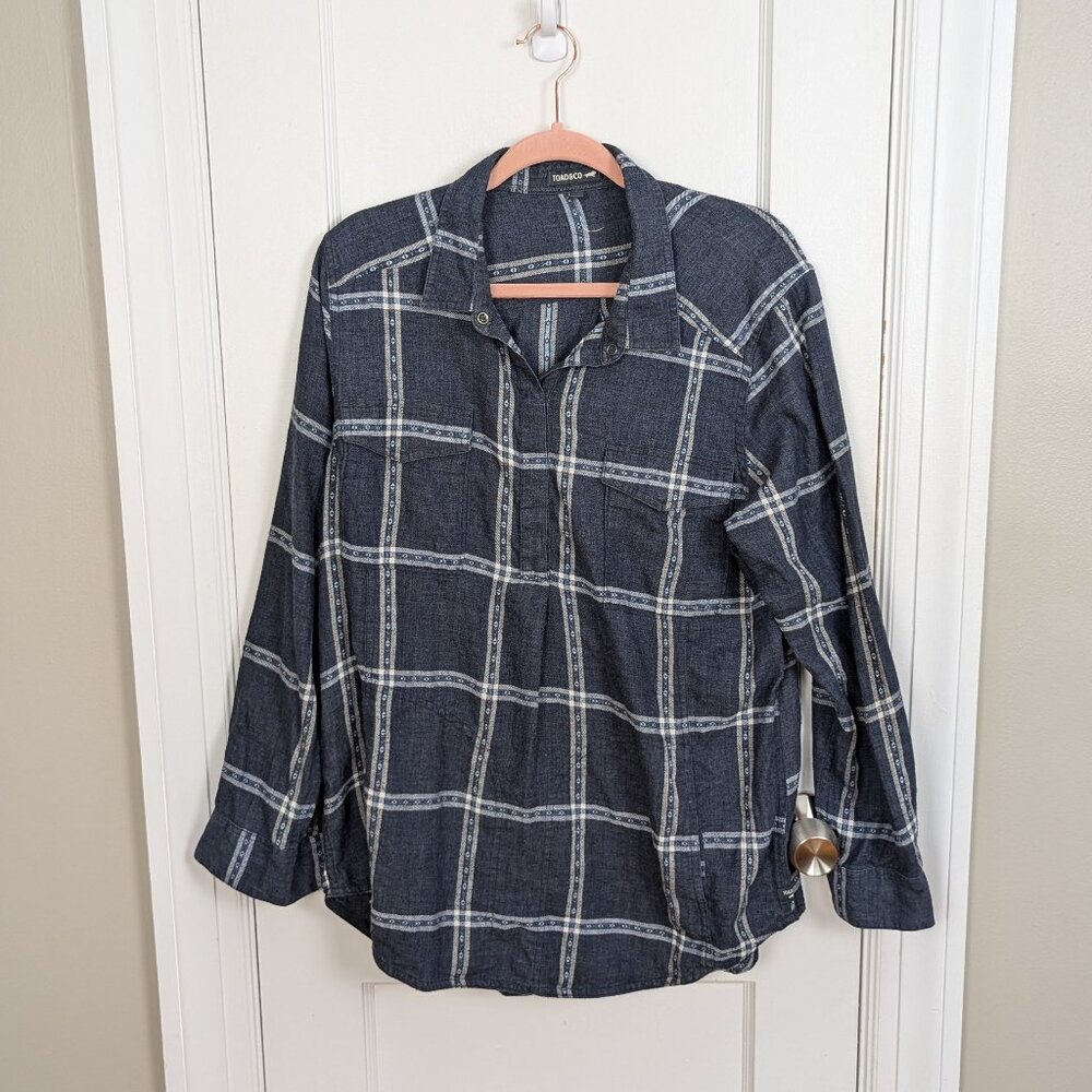 Toad&Co Navy Plaid Tunic